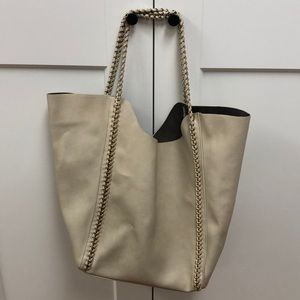 Street Level Tote Gold Chain Vegan Leather